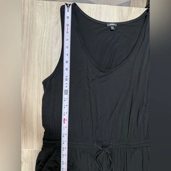 Express Black Sleeveless Drawstring Jumpsuit - Picture 11 of 12